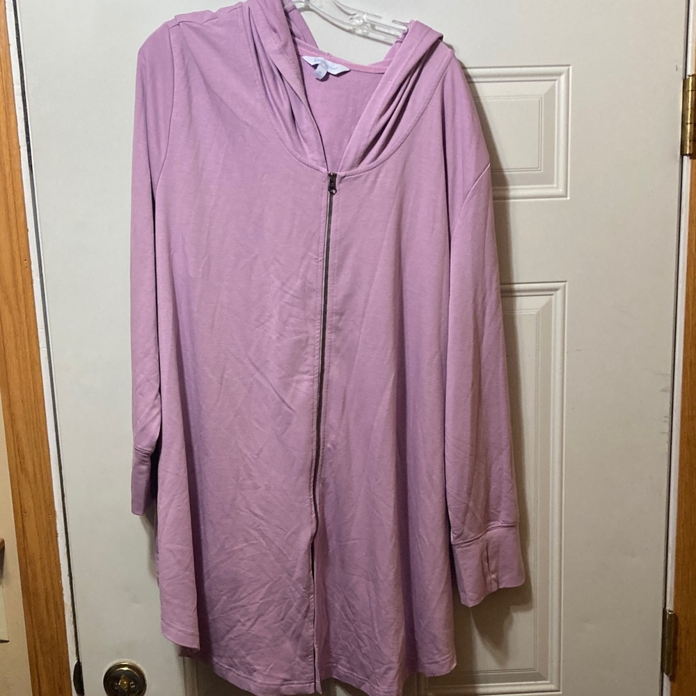 Lavender Zip-Up Hoodie Pajama Top 3X‎